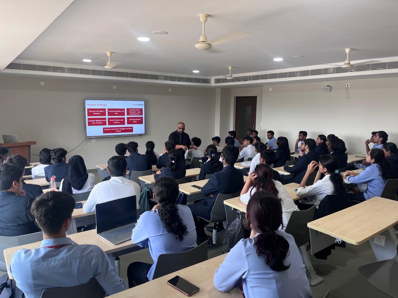Students attending the Entrepreneurs Club session