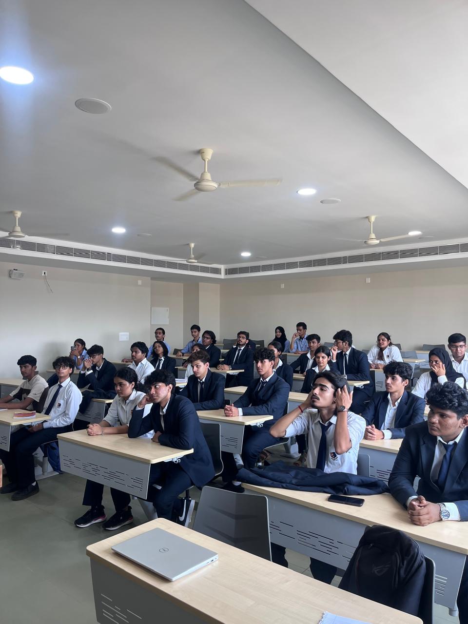 Students listening during the workshop