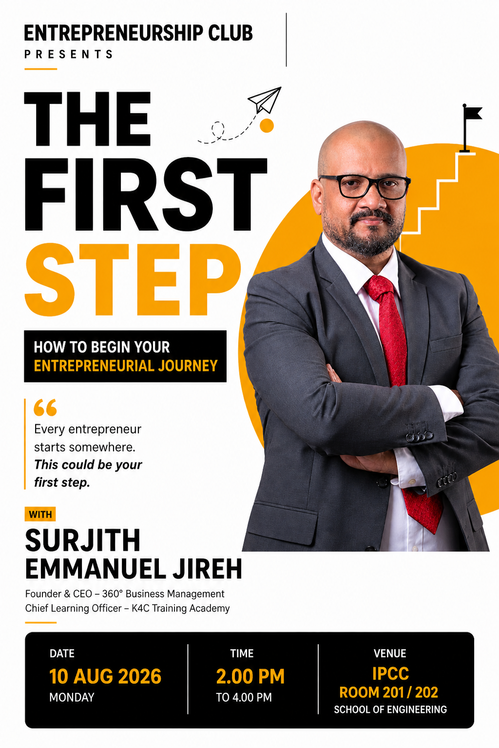 The First Step event poster